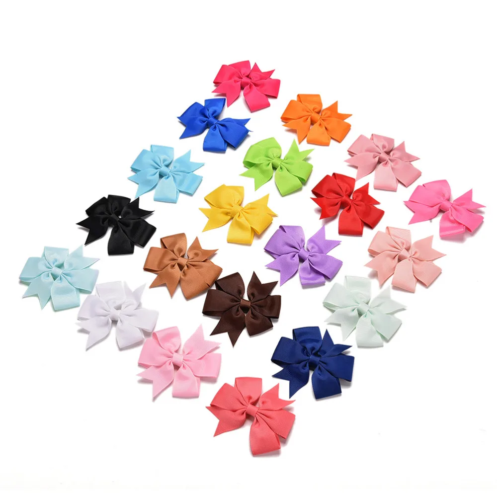 

20 шт./компл. 8 см Модный крупный галстук-бабочка Ленточные заколки Girl с зажимом Заколки для волос Детские аксессуары для волос цвет случайный...