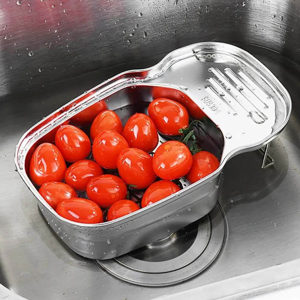 

Sink Strainer Basket Metal Fruit Washing Bowl for Kitchen Vegetable Sink Strainer Basket Waste Drain Rack Filter Sieve Colander