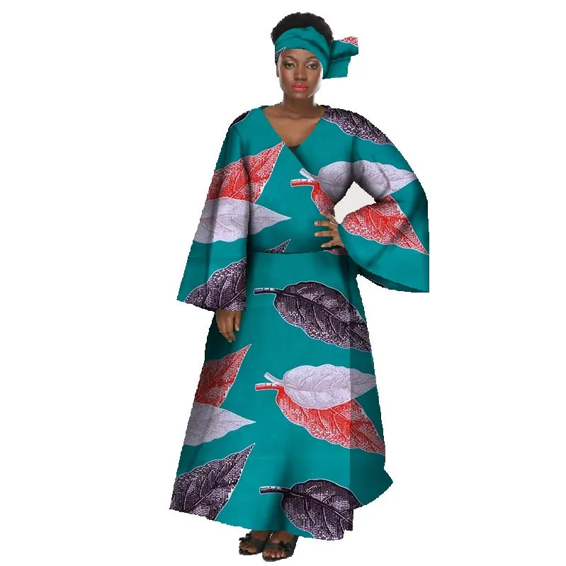 Африканская одежда для женщин с длинным рукавом принтом Африканский батик