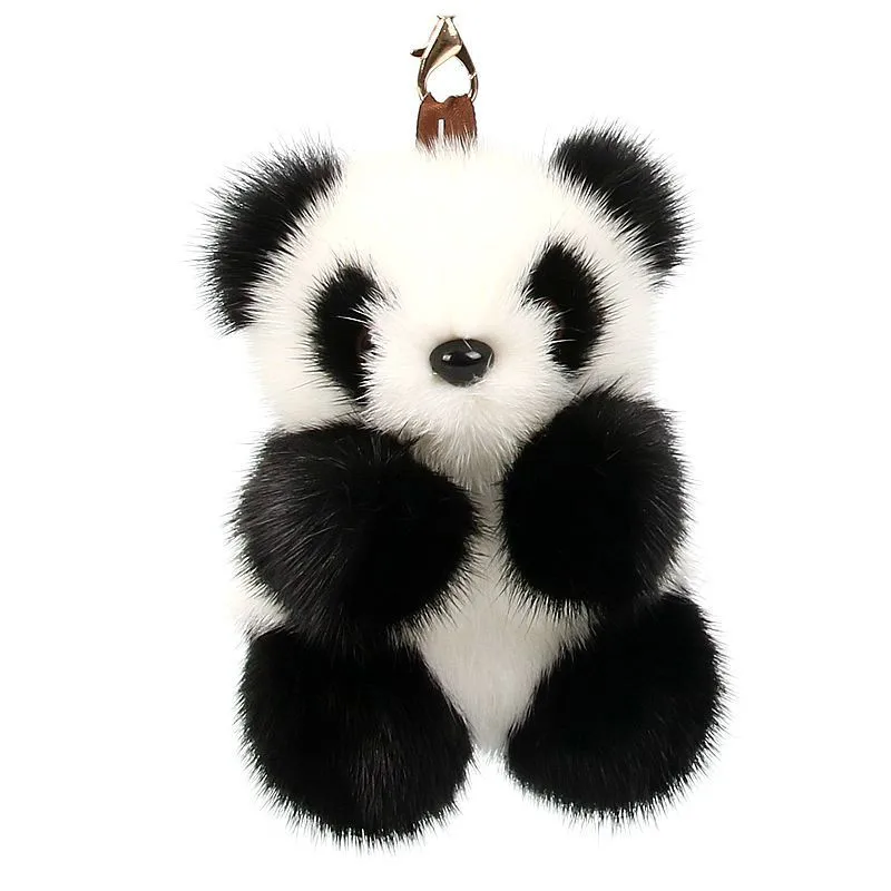 2020 натуральный мех норки Помпон панда брелок кулон ручной работы Женская сумка