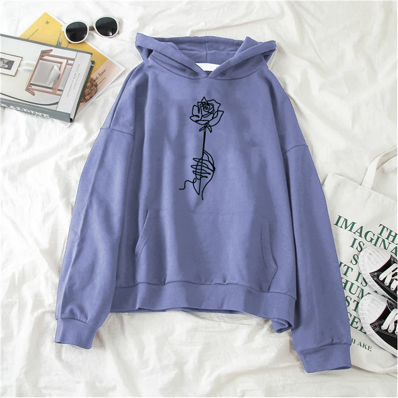 Женская толстовка с длинным рукавом Sudaderas Mujer Harajuku свободная капюшоном