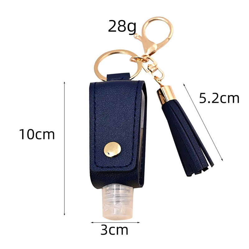

30Ml Hand Sanitizer Holder Keychains Empty Leakproof Plastic Travel Bottle With Tassels Keyring Fashion Jewelry Accessories Gift