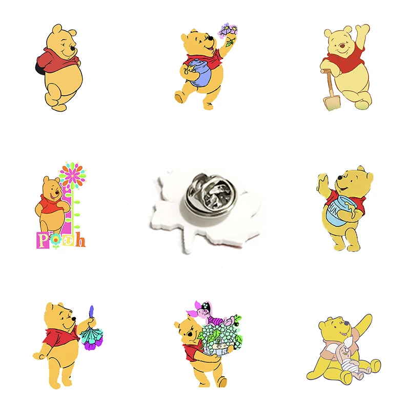 

Disney Classic Cartoon Accessories Lapel Pins Winnie Bear Acrylic Epoxy Resin Children's Jewelry Holiday Gift Pin Trend Jewelry