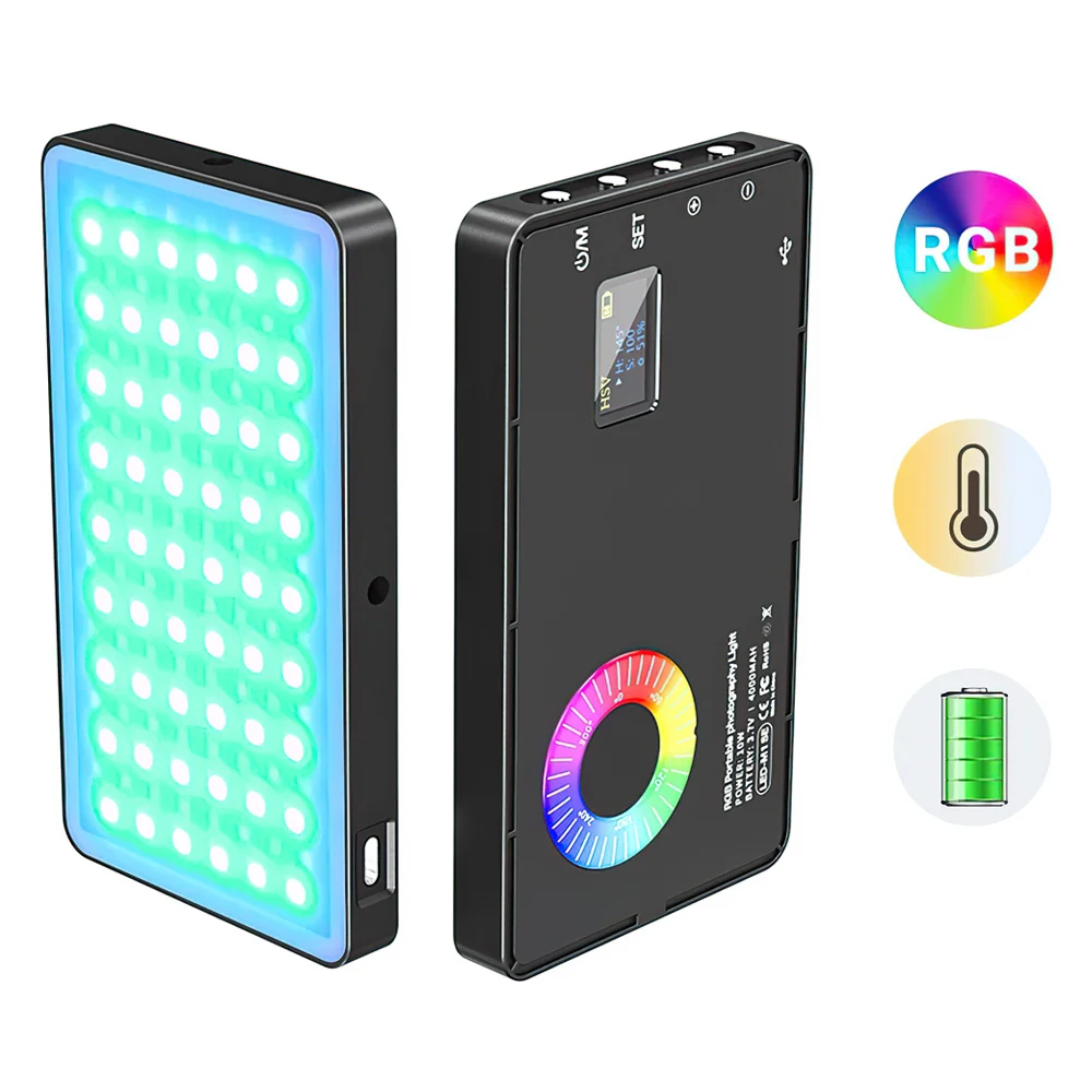 

Mini RGB Camera Light LED Fill Light Portable Photography Video Lamp Dimmable with 1/4 Screw for Tripod Selfie YouTube Vlog Live