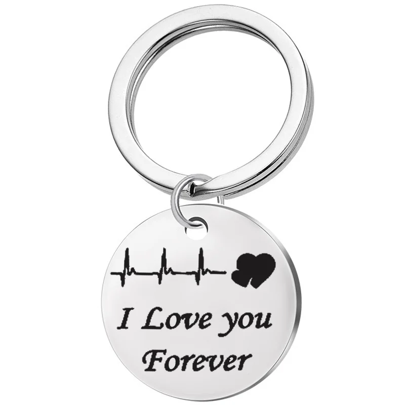 Лидер продаж 2020 брелок для ключей с надписью I Love You Forever из нержавеющей стали в