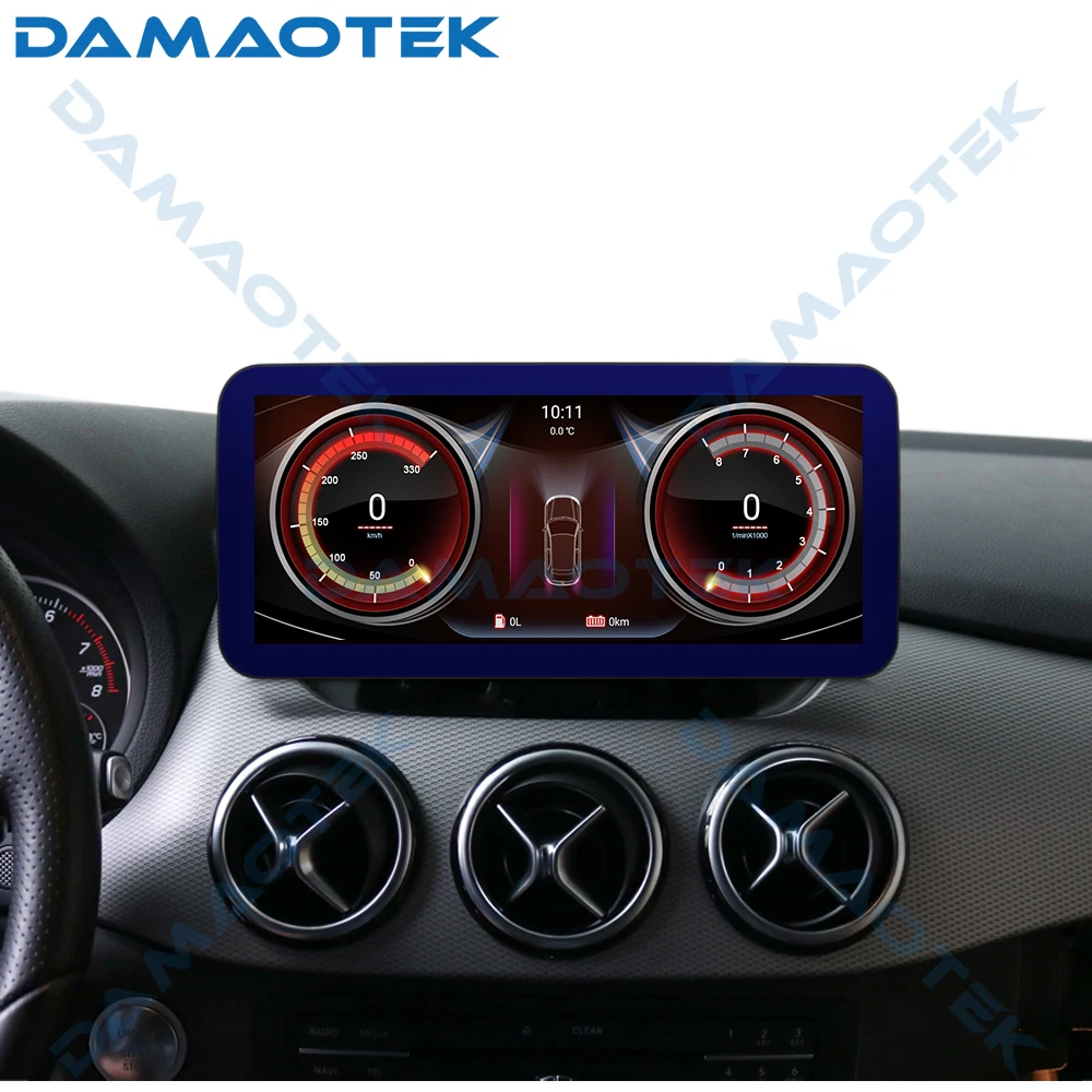Антибликовый экран DamaoTek Android 10 0 12 3 дюйма GPS-навигация для Mercedes-Benz A W176 CLA C117 GLA X156