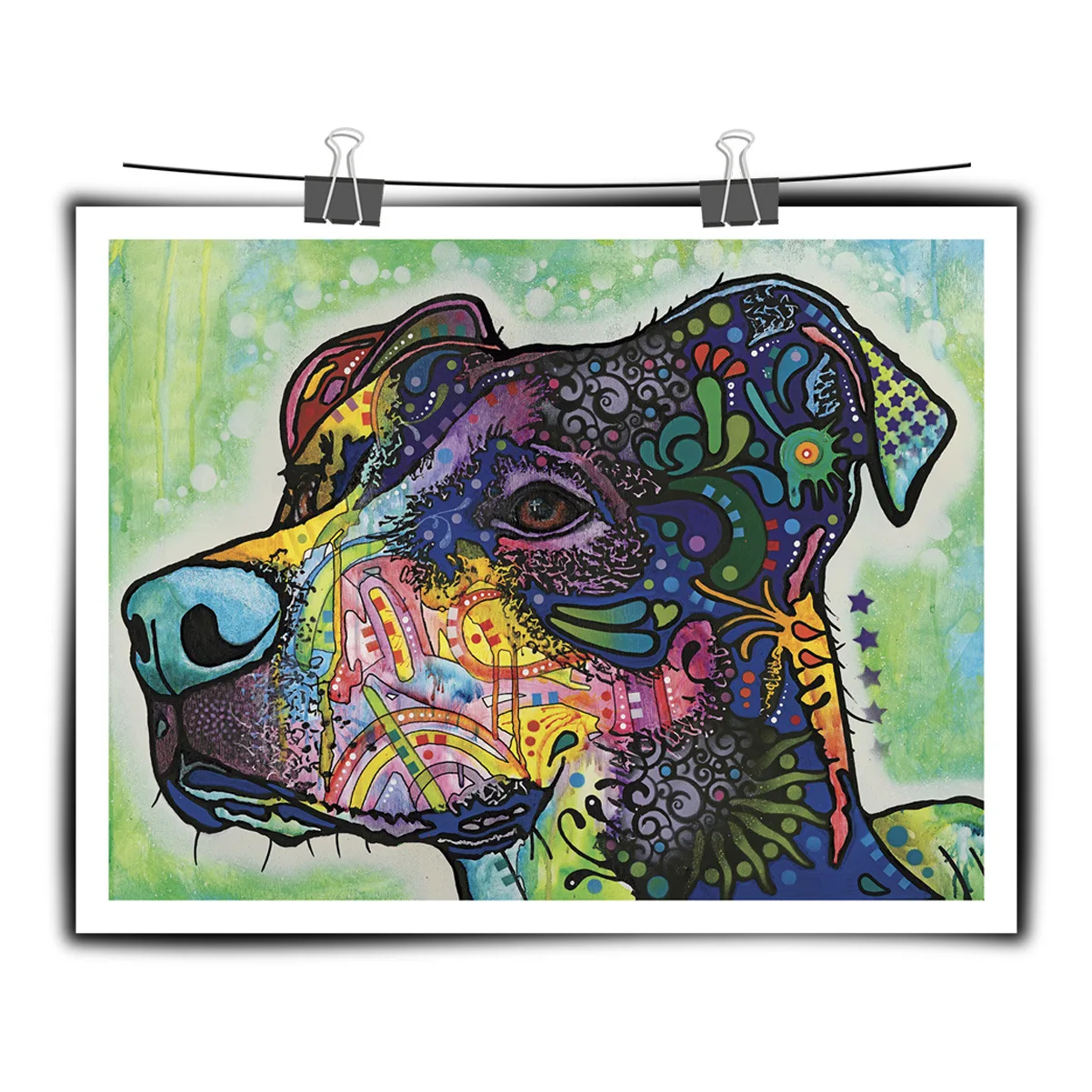 Красочные собаки головы Животные Безрамное DIY Краски ing по номерам Wall Art на холсте