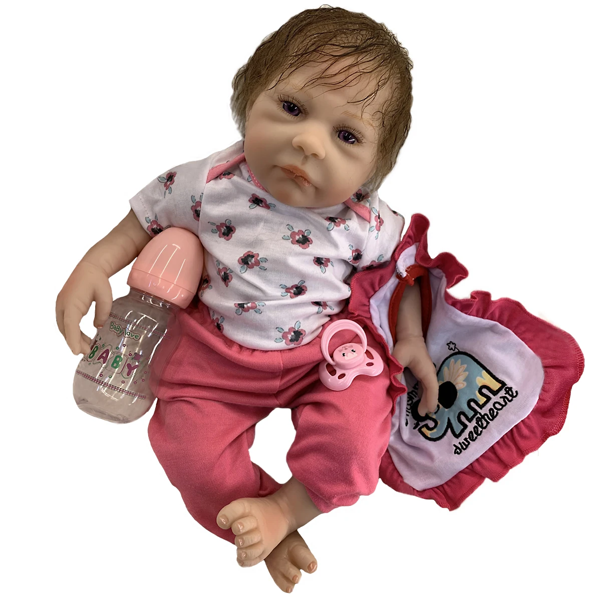 

Ship from USA-Fashion Gift Handmade Lifelike 20 Inch Vinyl Bebe Doll Reborn Baby Doll