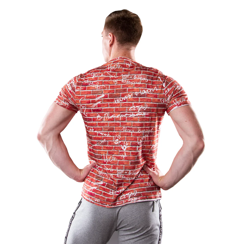 Футболка Великоросс с принтом оранжевого цвета фламированная кулирная гладь |