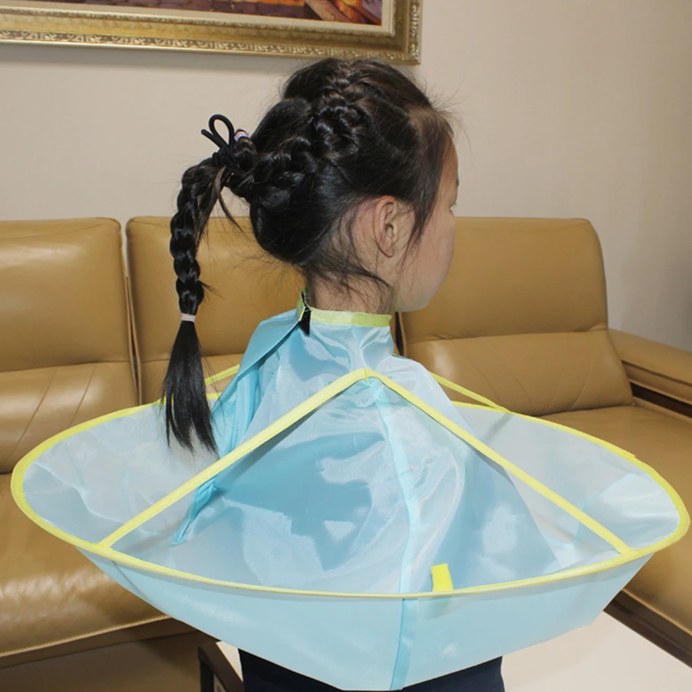 Capa de corte de pelo impermeable para ni&ntilde;os, paraguas, delantal de corte de pelo para ni&ntilde;os, peluquer&iacute;a, barberos, herramienta para el hogar-5