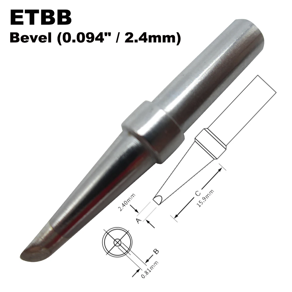 Наконечник для паяльника ETBB скос 2 4 мм подходит WELLER WES51 WES50 WESD51 WE1010NA WE1010EU PES51 PES50 LR21