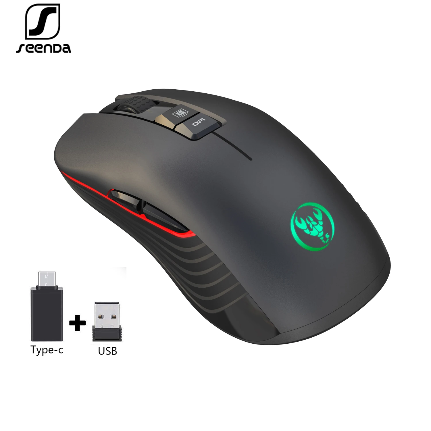Беспроводная игровая мышь SeenDa 2 4 ГГц 3600DPI USB Type C|Мыши| |