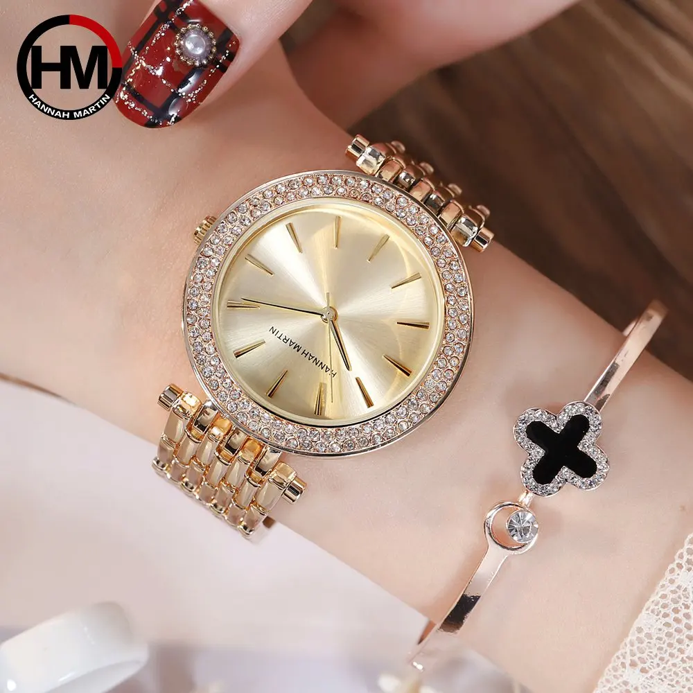 Дропшиппинг женские Розовое Золото Топ люксовый бренд кварцевые Стразы модные