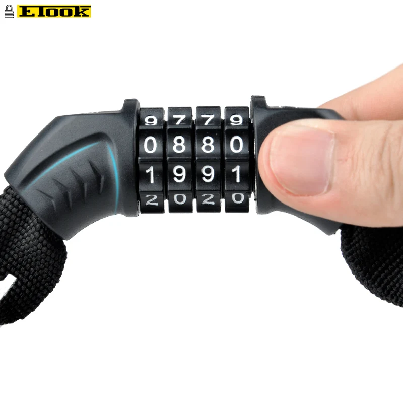 Замок на велосипедную цепь 4 значный замок с защитой от кражи колесиках для