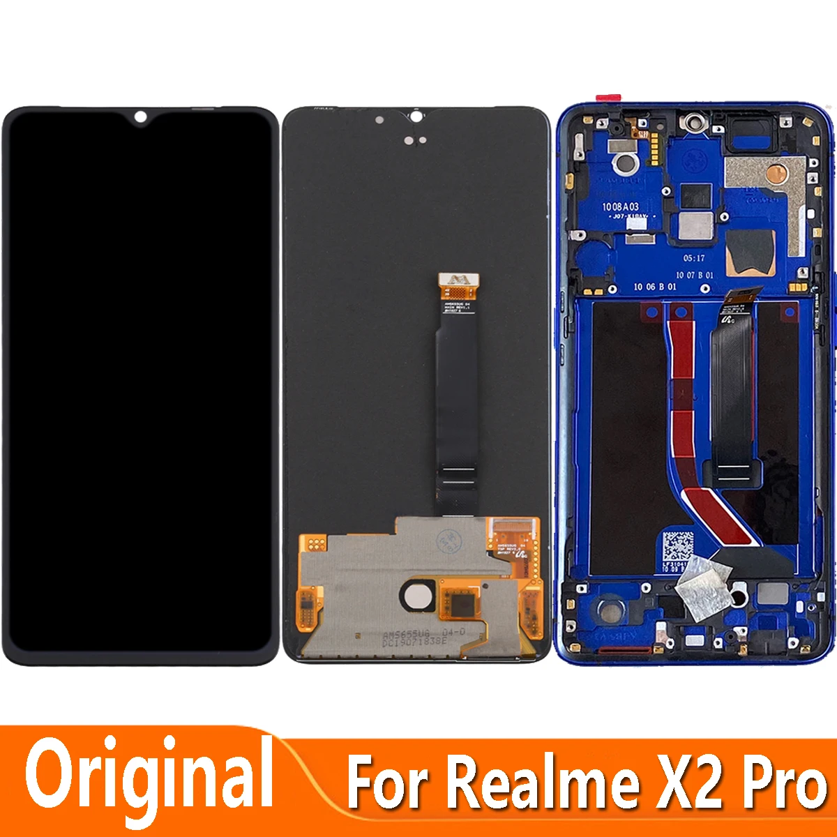 Pantalla LCD Original AMOLED de 6,5 pulgadas para Realme X2 Pro RMX1931, montaje de pantalla t&aacute;ctil, piezas de repuesto-0