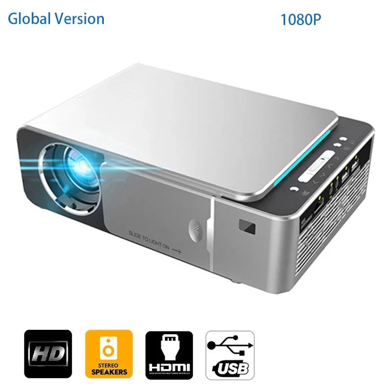 

PAKET T6 Mini Projector Full HD LED Projector 4k 3500Lumens HDMI USB 1080p Portable Cinema Proyector Home Theater TV Stick