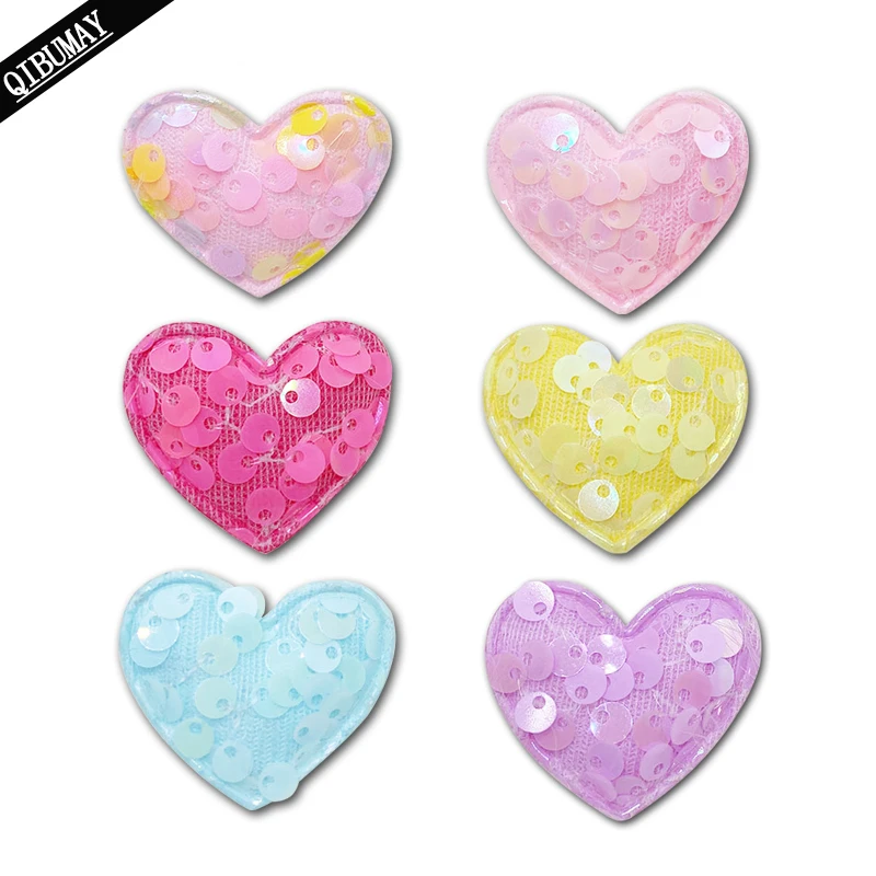 Нашивки QIBU с блестками, розовые и фиолетовые, 10/20 шт.