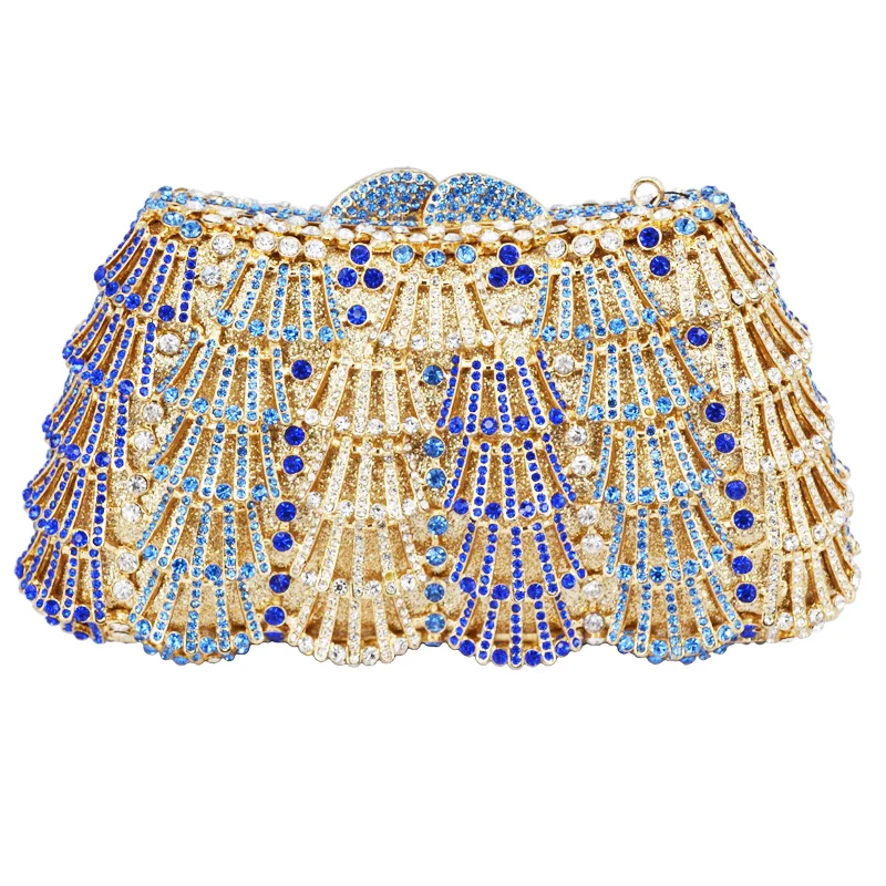 

Роскошный вечерний клатч с кристаллами, синий Свадебный Кошелек Стразы, оптовая продажа, индивидуальный вечерний кошелек с бриллиантами дл...