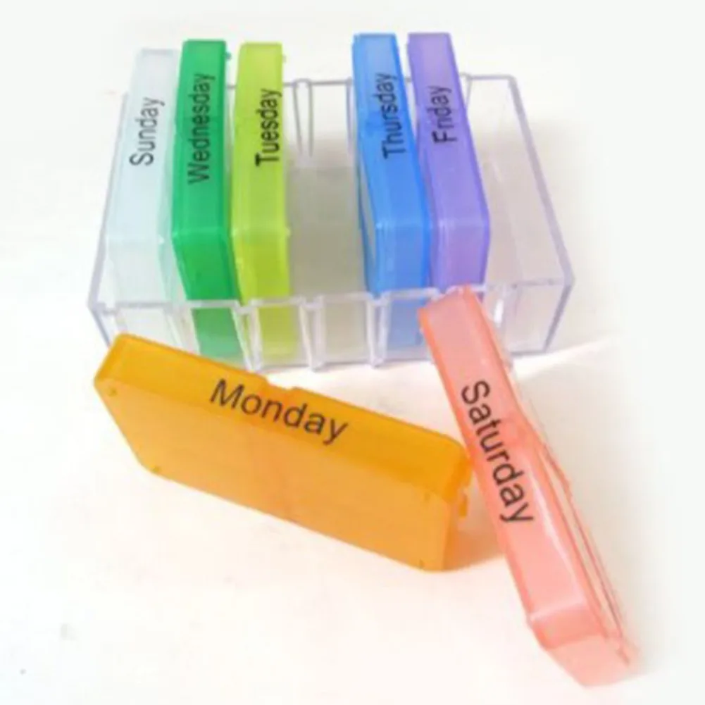 

7 Day Pill Box Dispenser Holder Medicine Storage Organiser Pack Pill Case