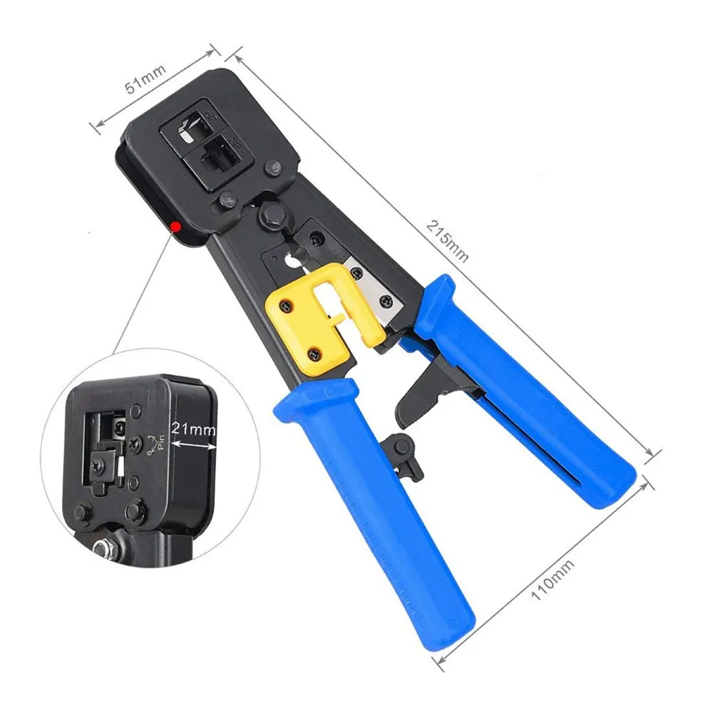 

Rj45 Crimper Cable Pliers Hand Network Tool Kit for 8P 6P Lan Wires Crimping Cable Pressing Stripping Cutting Piers