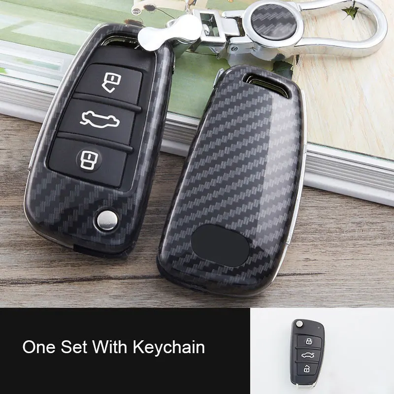 

Car Key Case Cover Carbon Fiber For A3 A4 A4L B5 B6 B7 B8 B9 A5 A6 A6L C5 C6 Q3 Q5 Q7 S5 S7 RS3 TT Car key Shell Protecor
