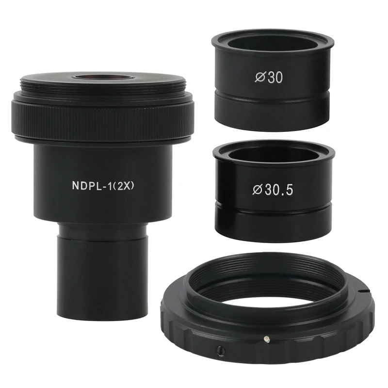 

NDPL 2X SLR Biological Microscope Eyepiece Lens Adapter 23.2mm 30mm T2 Mount for Canon Nikon EOS Camera