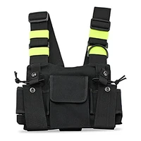 green tactical harness front pack bag case pouch carry holster for motorola kenwood tyt baofeng walkie talkie vest rig chest bag