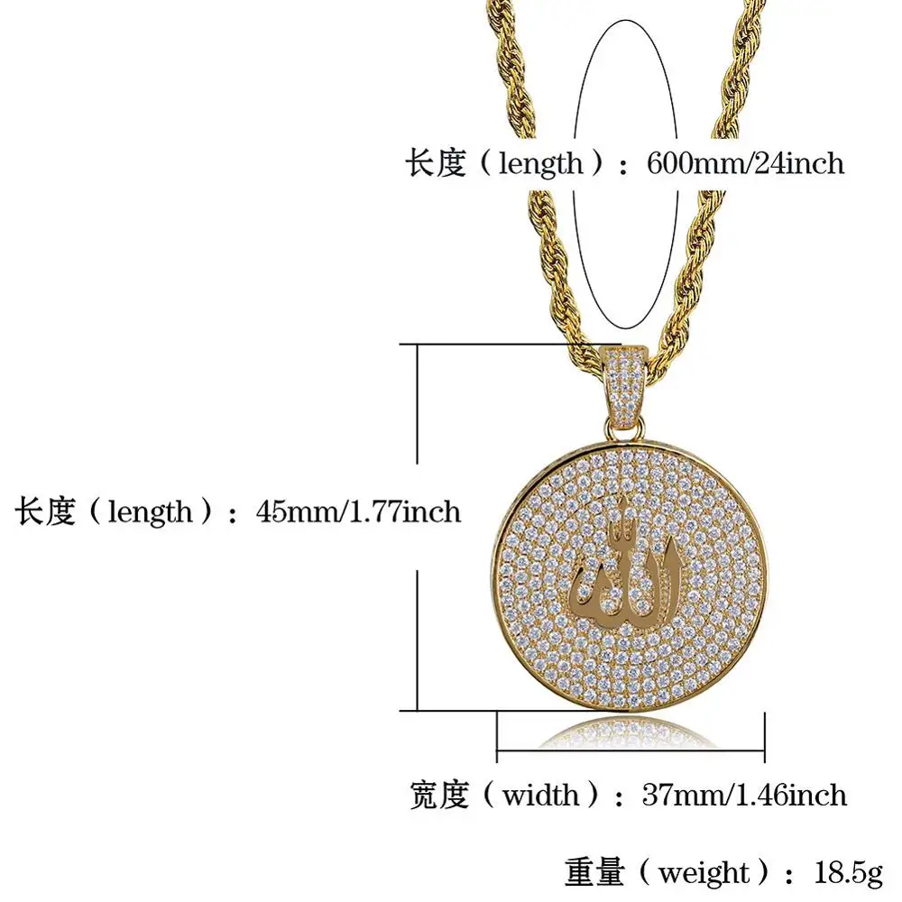 Ожерелье с круглым кулоном для мужчин и женщин в стиле хип-хоп | Украшения