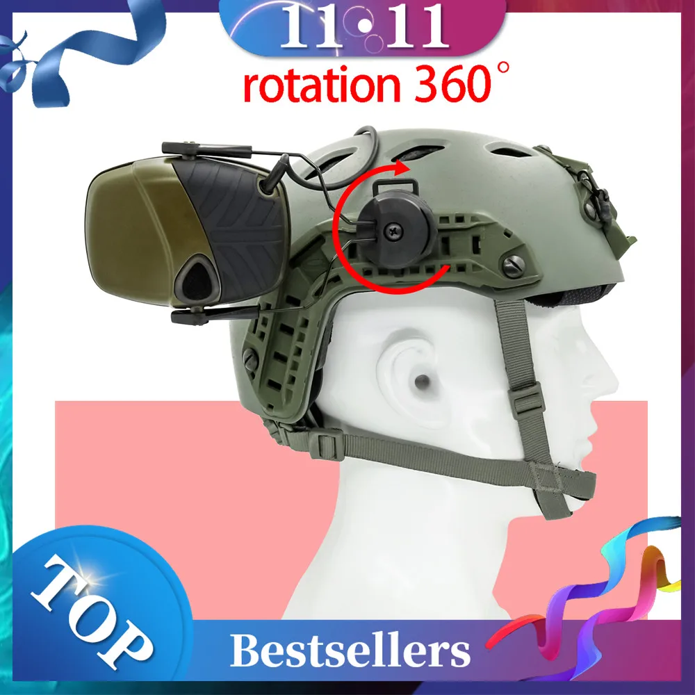 

Tactical Electronic Shooting Headset Outdoor Hunting Impact Sports Sound Amplification Helmet Bracket Headset