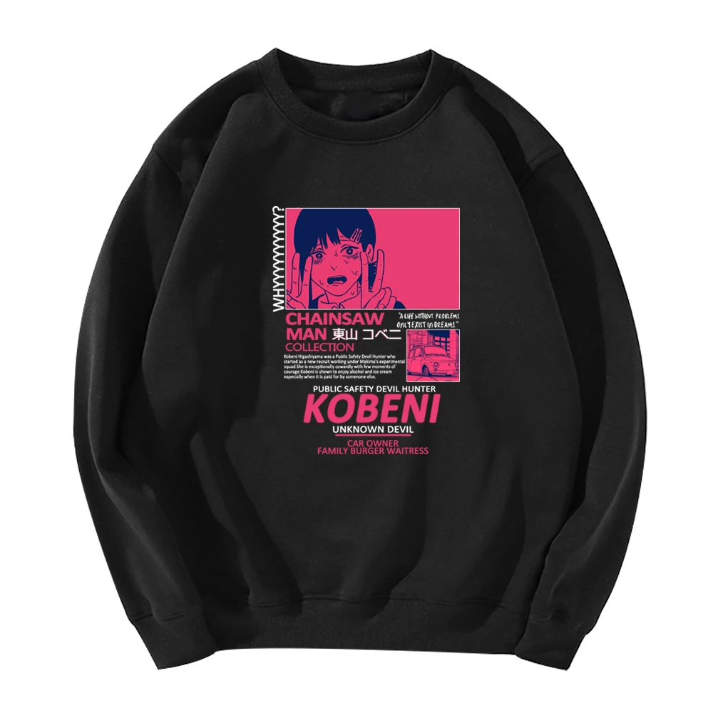 

2021 Chainsaw Man Hoodies Men Women Fashion Loose Streetwear Crewneck Sweatshirt Chainsaw Man Manga Top Anime Clothes