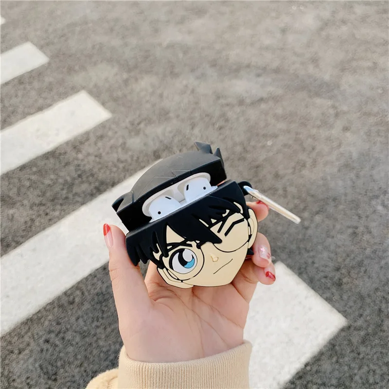 

3D Anime Detective Conan Case for AirPods Cute Cover Silicone Bluetooth Earphone Protective Case for Apple Airpods 1 2 Cartoon