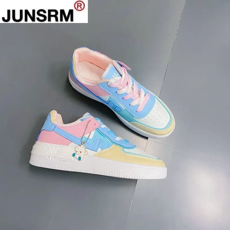 

2021 Spring New Women's Shoes Running Casual Shoes White Sneakers Comfortable Shoes Thick-soled Non-slip Vulcanized Shoes