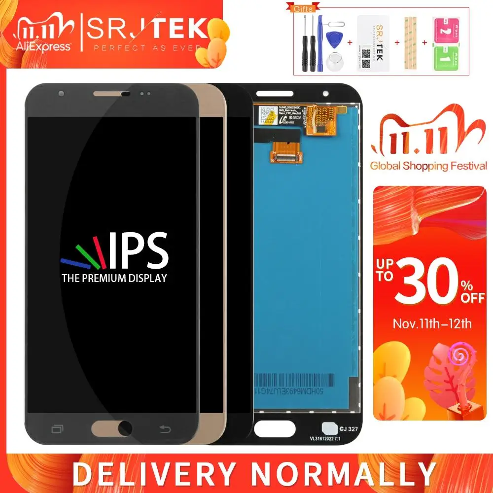 AMOLED/TFT для Samsung GALAXY J3 Prime 2017 ЖК дисплей J327 сенсорный дигитайзер Сенсорное стекло