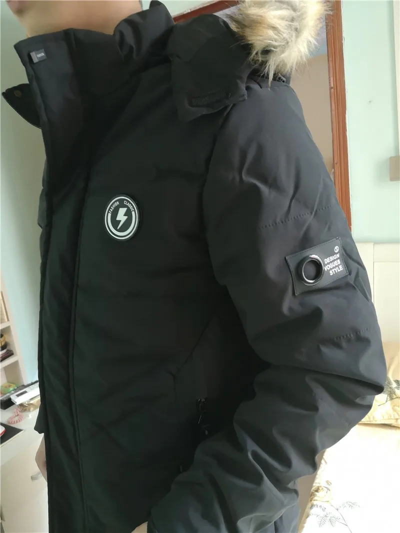 2021 Men Clothes Faux Fur Collar Mens Jackets Fall Winter Zipper Coat Down Jacket For Man Waterproof Parka Outwear