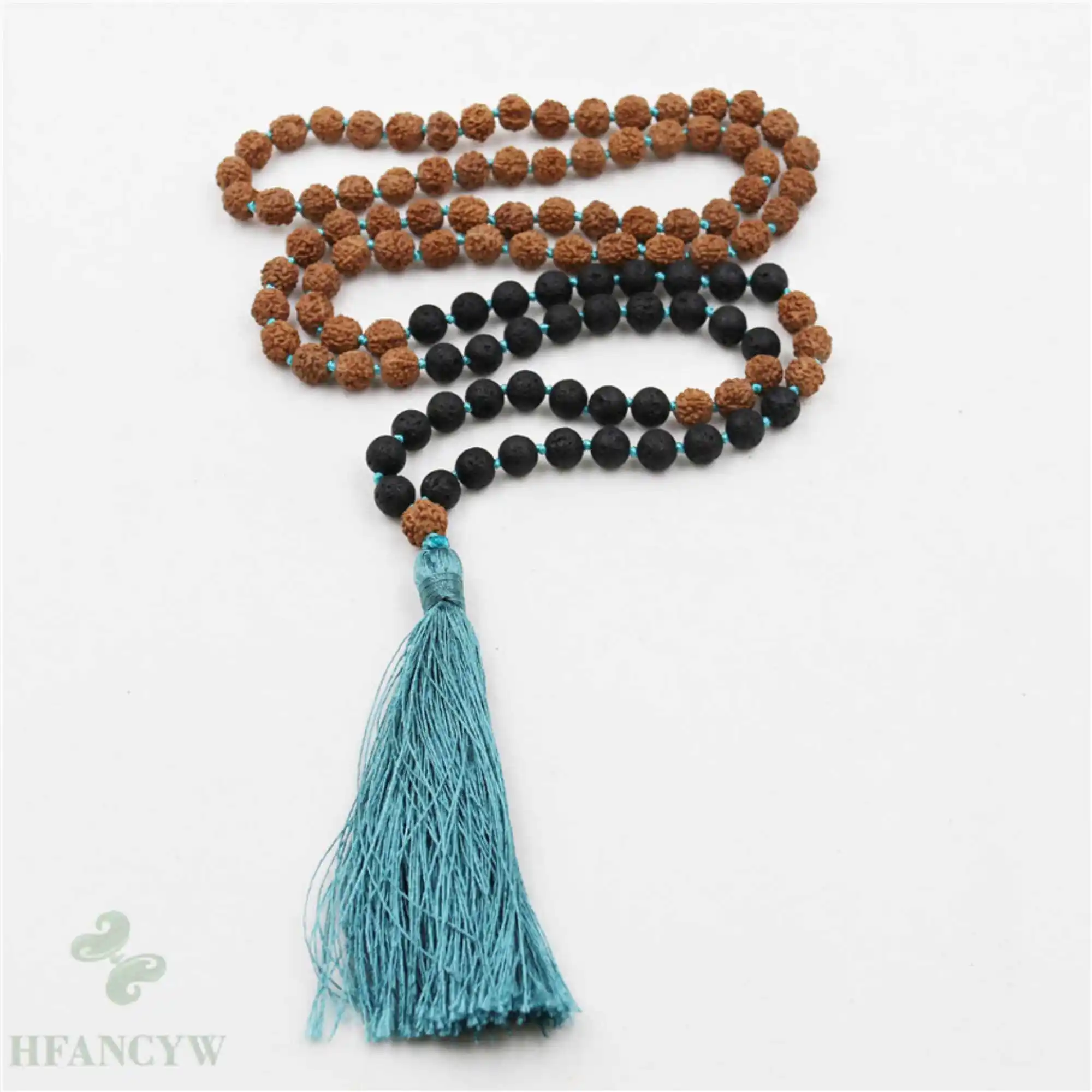 

Natural Volcanic Rock 108 knot Beads Necklace Bracelet Bless Blessing Thanksgiving Day Mental Wrist Handmade Chakra