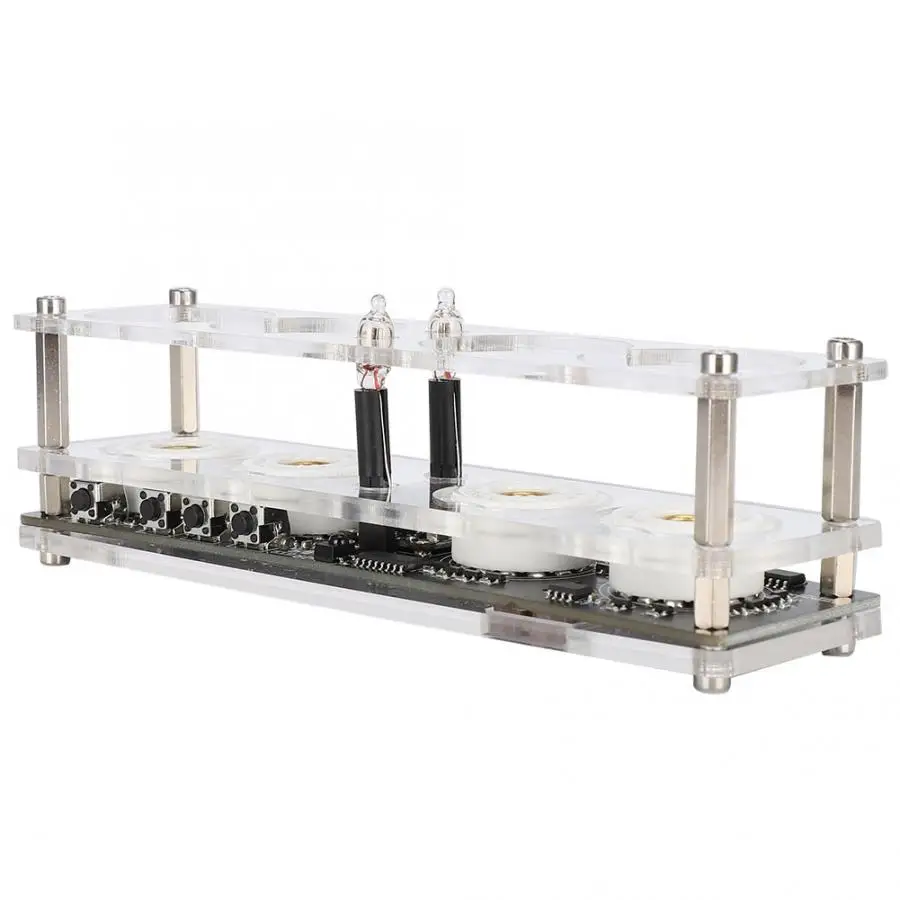 4 битный интегрированный дизайн Nixie Tube часы с дистанционным управлением для