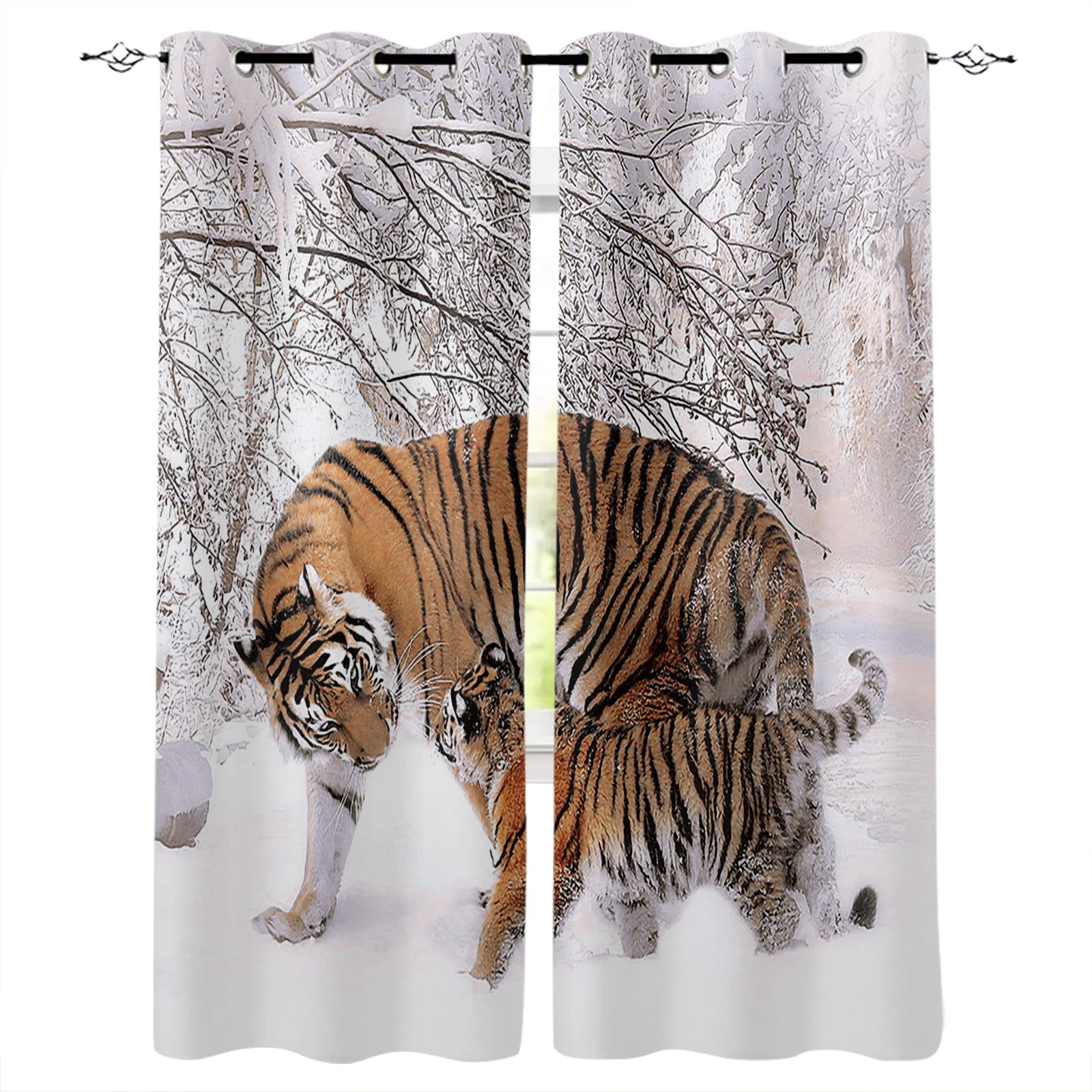 Шторы с принтом Дикий Тигр зимние занавески для гостиной спальни кухни детской