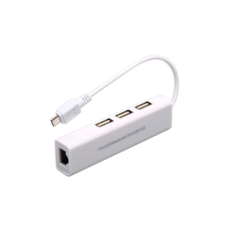 Micro USB to Network LAN Ethernet RJ45 Adapter with 3 Port 2.0 HUB For PC Android Phone Laptop | Компьютеры и офис