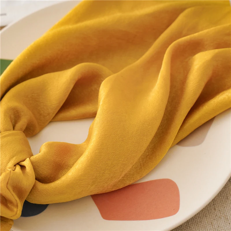 1 шт. Однотонные эластичные резинки для волос аксессуары бант атласная лента шарф