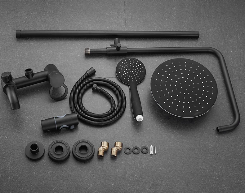 2 вида смесителей для душа черный латунный настенный смеситель ванны 8 дюймов