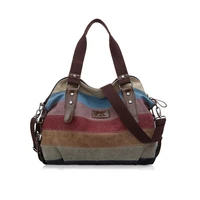 2019 new womens shoulder bags satchel stripe vintage crossbody tote handbag purse messenger canvas large travel bag