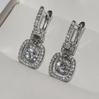 Huitan Изящные женские висячие серьги с ослепительным фианитом современный дизайн модные аксессуары для женщин подарок на день рождения стильные ювелирные изделия