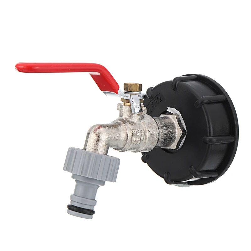 IBC Tank Adapter S60X6 To Brass Faucet 1/2" Replacement Valve Fitting Parts For Home Garden Water Connectors Joint Mouth Hose