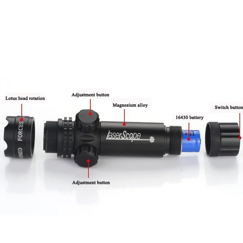Тактический красный зеленый лазерный прицел с регулируемым креплением 20 мм