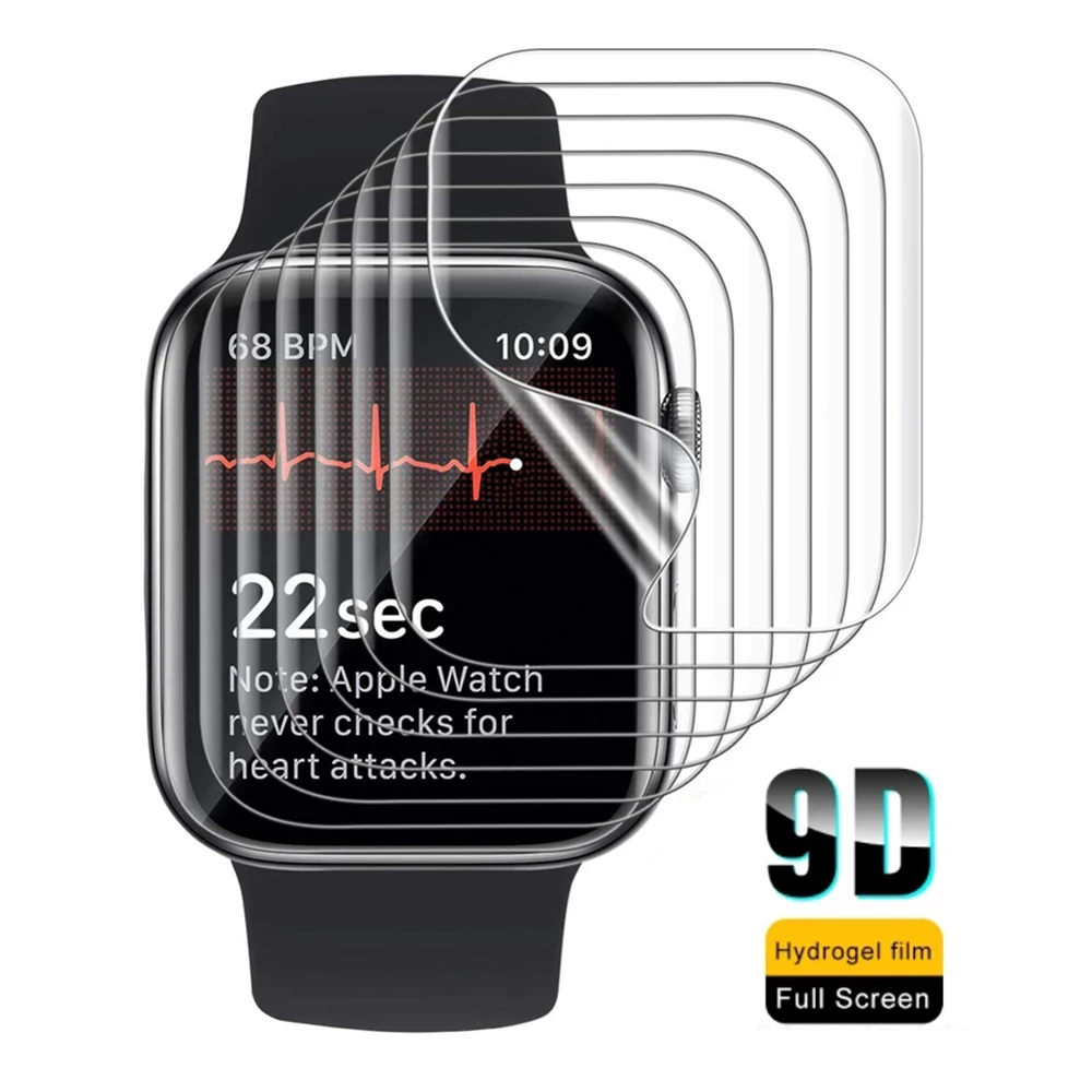 

Clear TPU Flexible Protect Film for Apple Watch iWatch 41mm 45mm 44mm 40mm 42mm 38mm Full Cover Anti-Scratch ScreenProtect Film