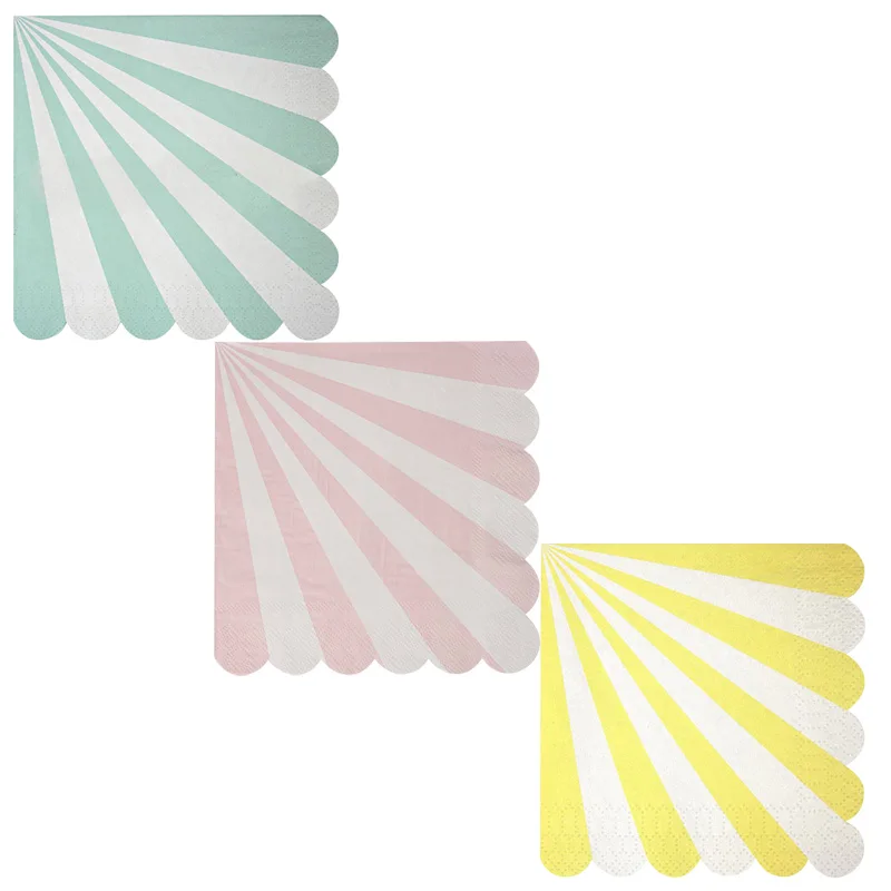 

20Pc/Set Stripes Themes Disposable Napkins Birthday Decorations Baby Shower Party Tableware Anniversaire Weddings Party Supplies