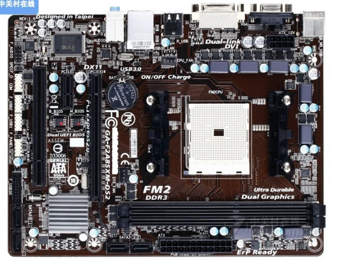 

Оригинальная материнская плата для GA-F2A85XM-DS2 DDR3 Socket FM2 USB3.0 SATA 3,0 материнская плата
