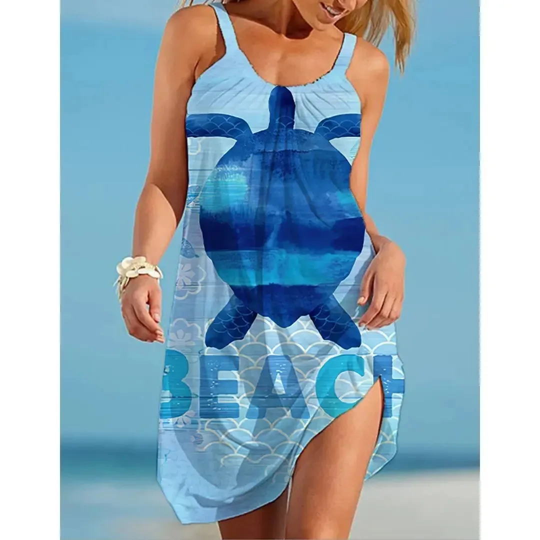 

New sling dress for travel and leisure seaside vacation oversized mosquito plus size women fashion Homewear girl Beach dresses