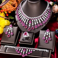 missvikki new luxury gorgeous charm necklace bangle earring ring jewelry set 4pcs full cubic zirconia brides wedding jewellery