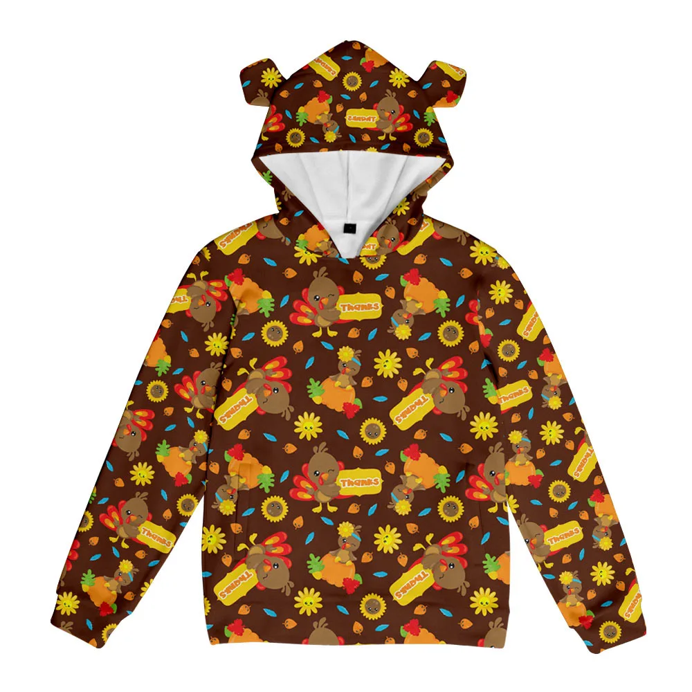 

Толстовка с капюшоном в виде свиньи на День Благодарения, женская/Мужская одежда, повседневная толстовка с капюшоном, толстовка FY02052A03